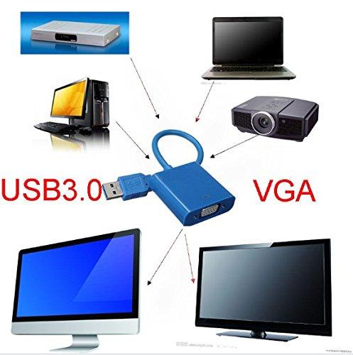 USB 3.0 to VGA Multi-display video converter External Cable Adapter for Windows 7/8 (Blue/Black) - Image 2