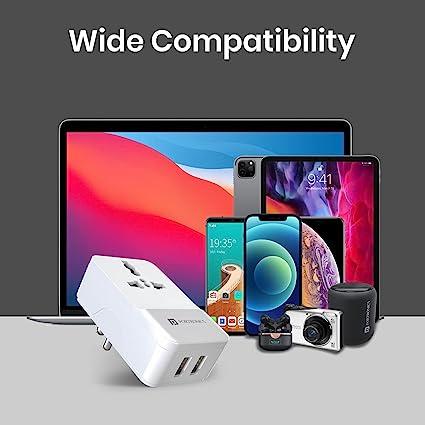 Portronics Adapto III Dual USB Adapter with 1 AC Power Socket 3.4Amp Total Output (White) - Image 4