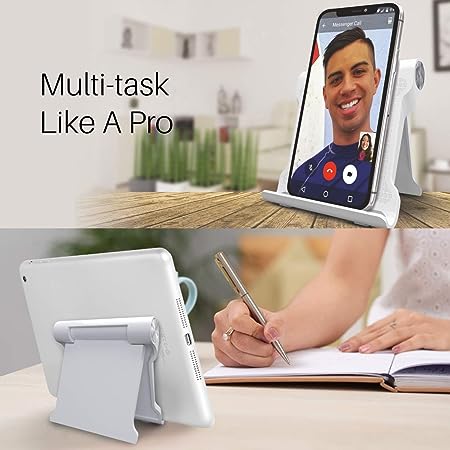Portronics Modesk 200 Universal Mobile Phone Tabletop Stand for Desktop Table for All Device Size Upto 17.7cm (7 Inch) White - Image 3