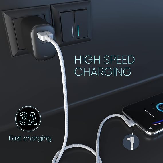 Portronics Konnect L 1.2M POR-1401 Fast Charging 3A 8 Pin USB Cable with Charge & Sync Function (White) - Image 5