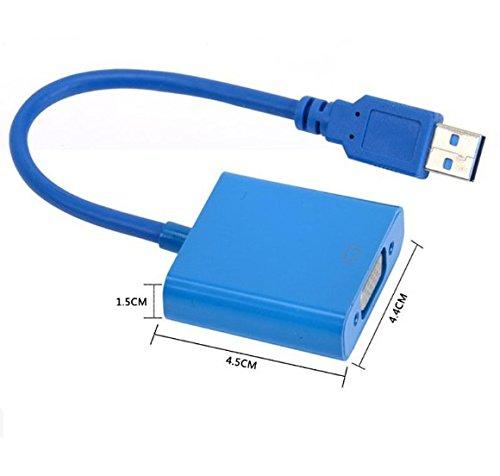 USB 3.0 to VGA Multi-display video converter External Cable Adapter for Windows 7/8 (Blue/Black) - Image 3