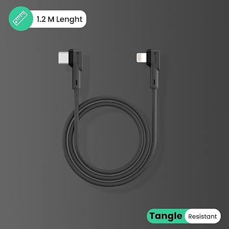 Portronics Konnect L 20W PD Quick Charge Type-C to 8-Pin USB Mobile Charging Cable, 1.2M, Tangle Resistant, Fast Data Sync (Grey) - Image 5
