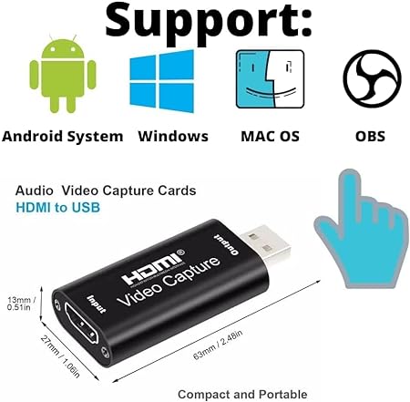HDMI 4K Video Capture Card, Game Capture Card, Cam Link Card, Video Capture Device HDMI to USB 2.0 for Gaming, Streaming, Compatible with Nintendo Switch, PS3/4, Xbox One - Image 3