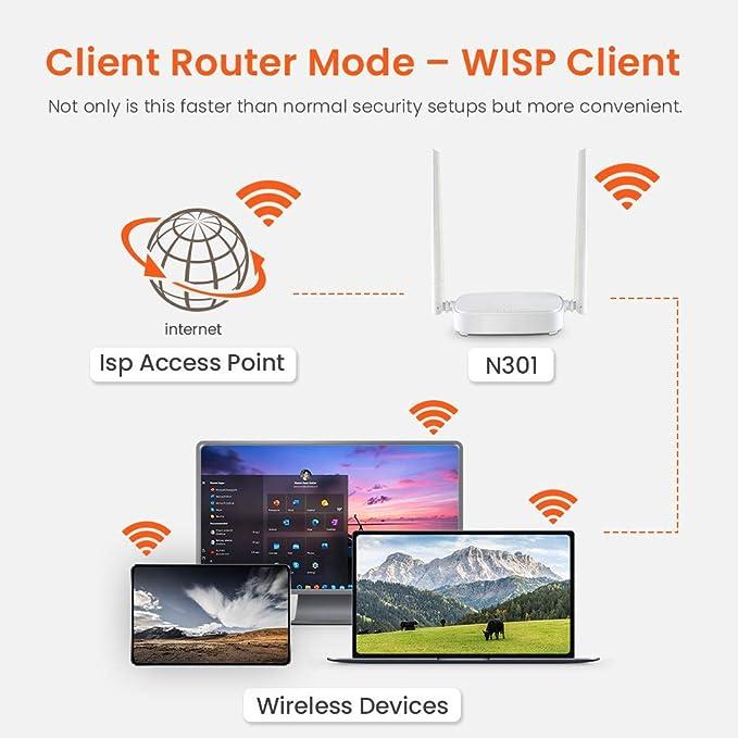 Tenda N301 RJ45 Wireless-N300 Mbps Single_Band Easy Setup Router (White, Not a Modem) - Image 5