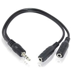 Front 3.5mm Aux Jack 1 Male to 2 Female Stereo Headphone Earphone Jack Y Splitter Gold/Silver Plated Audio Jack Adapter Cable