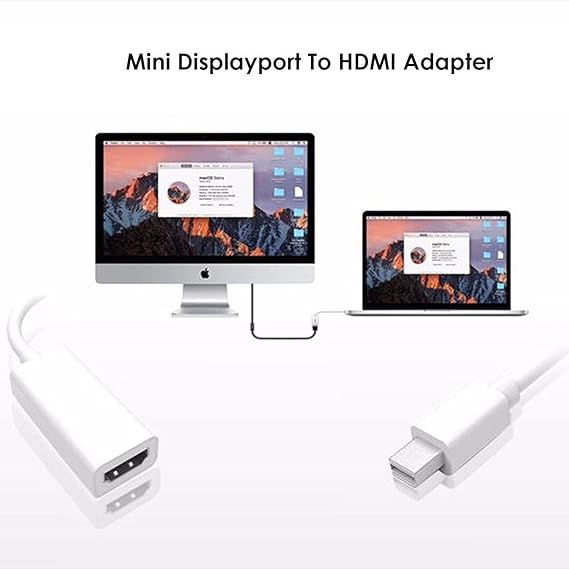 Mini DisplayPort to HDMI, Mini DP to HDMI Full HD Adapter Gaming Adapter (Black, For PC) - Image 3