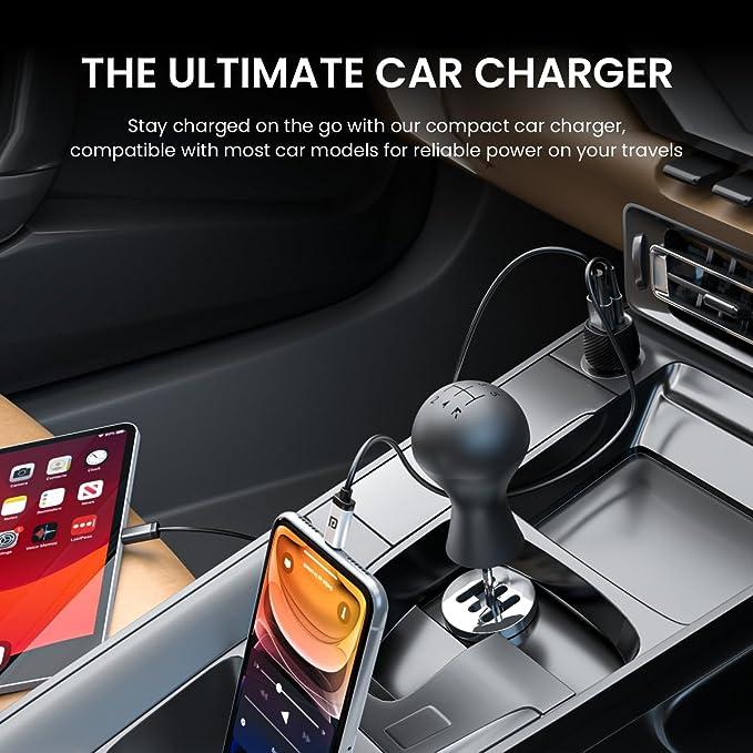 Portronics 20W Car Power 17 Car Charger Adapter with Dual Output (20W PD Type C Port + 18W USB A Mach 3.0 Port),Black - Image 3
