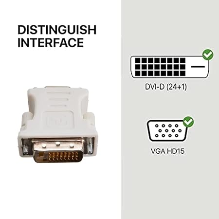 DVI 24 +1 Pin DVI to VGA Male to Female Video Converter Adapter Compatible with PC Laptop for Graphics Cards, Computer, HDTV, Monitor - Image 2