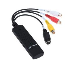 Front 1 Easycap USB 2.0 Adapter TV Video Audio VHS to DVD Converter Capture Card Adaptor (Black)