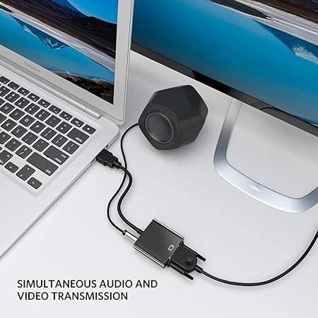 HDMI to VGA with Audio, Gold-Plated HDMI to VGA Adapter (Male to Female) for Computer, Desktop, Laptop, PC, Monitor, Projector - Image 3