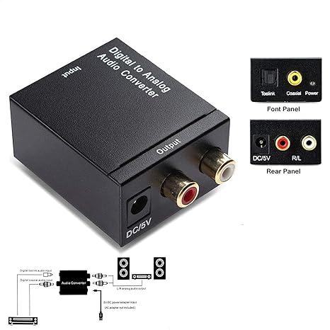 Digital to Analog Audio Converter SPDIF Optical Coax to Analog RCA 2.1 Stereo Audio Converter Adapter - Image 2