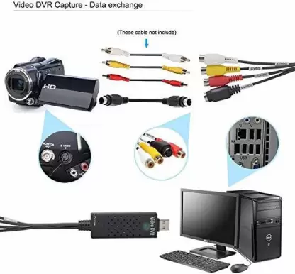 Easycap USB 2.0 Adapter TV Video Audio VHS to DVD Converter Capture Card Adaptor (Black) - Image 4
