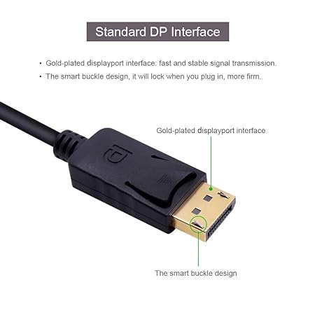 DisplayPort (DP) to VGA Adapter, Gold-Plated Display Port to VGA Adapter (Male to Female) - Image 3