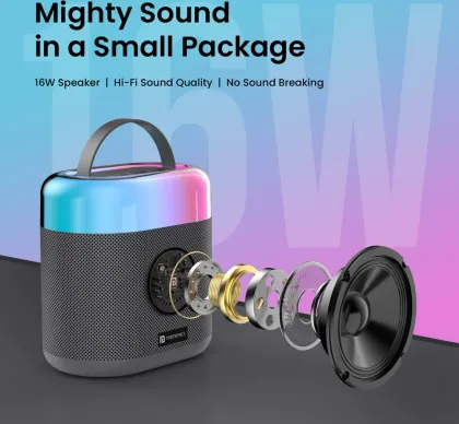 Portronics DASH 3 - 16 Watt Powerful & Premium Portable Speaker with Mic (Black) - Image 3