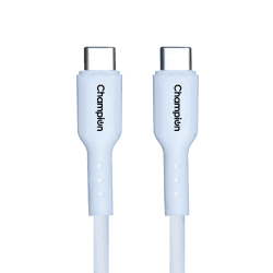 2 Champion SuperVOOC Type-C to C 65W Data Sync & Charging Cable PVC for all Apple & Type-C Port Devices (White)