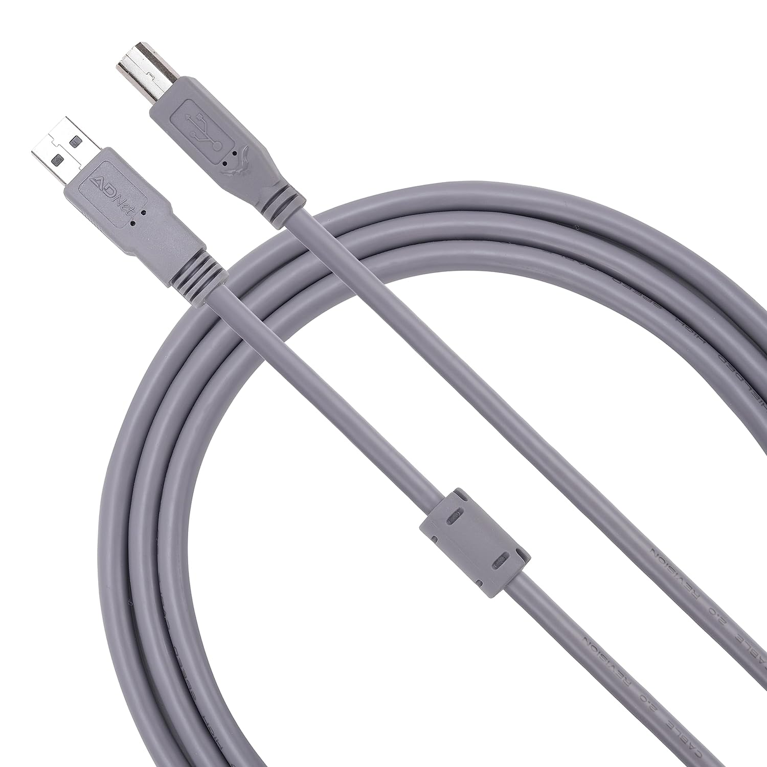 USB 2.0 Printer Cable, A Male to B Male High speed Cord 5 Meter (Grey) - Image 3