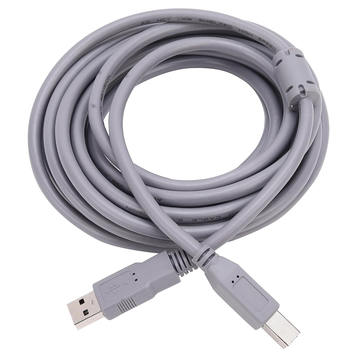 USB 2.0 Printer Cable, A Male to B Male High speed Cord 5 Meter (Grey) - Image 4