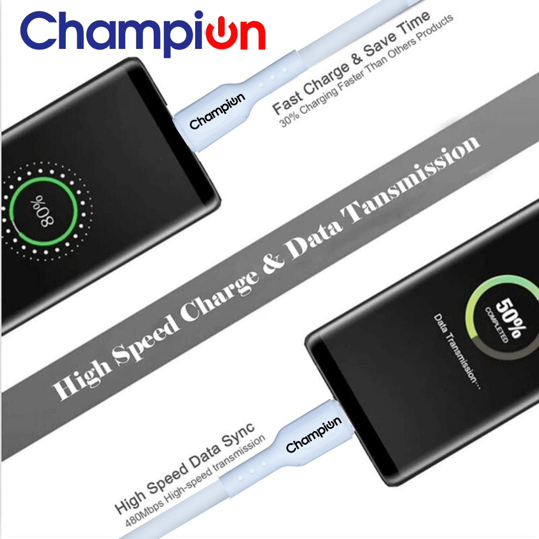 Champion SuperVOOC Type-C to C 65W Data Sync & Charging Cable PVC for all Apple & Type-C Port Devices (White) - Image 4