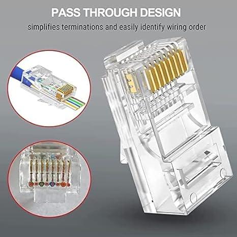 RJ45 Pass Through Connector (Pack Of 100) - Image 2
