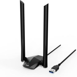 U18A Tenda U18a AX1800 wifi6 Dual-band Wireless USB Adapter with External Anteena ,Supports Windows 11 & 10 Only (Black)