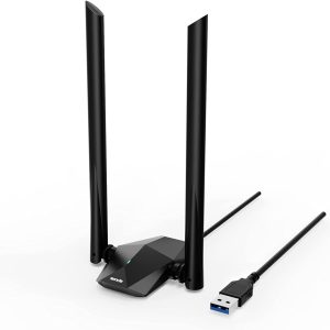 Tenda U18a AX1800 wifi6 Dual-band Wireless USB Adapter with External Anteena ,Supports Windows 11 & 10 Only (Black)