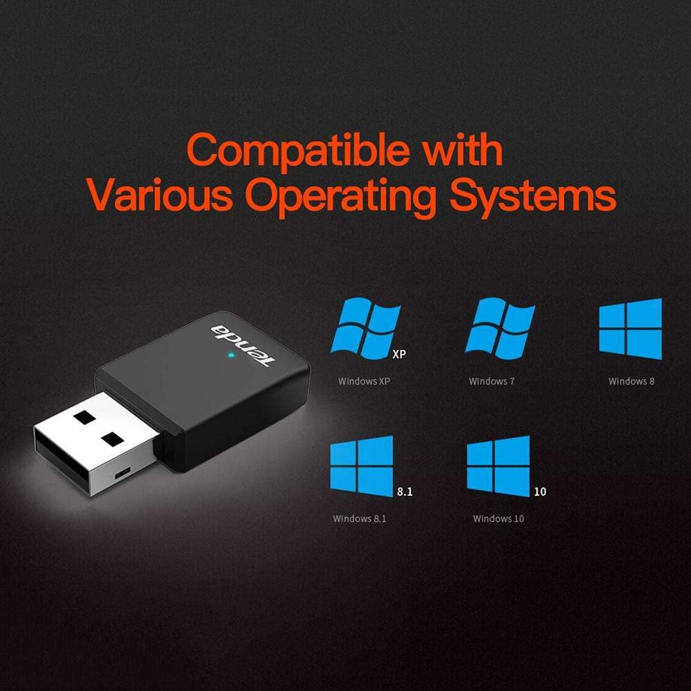 Tenda U9 AC650 Dual Band Wireless USB Adapter(Black) - Image 5