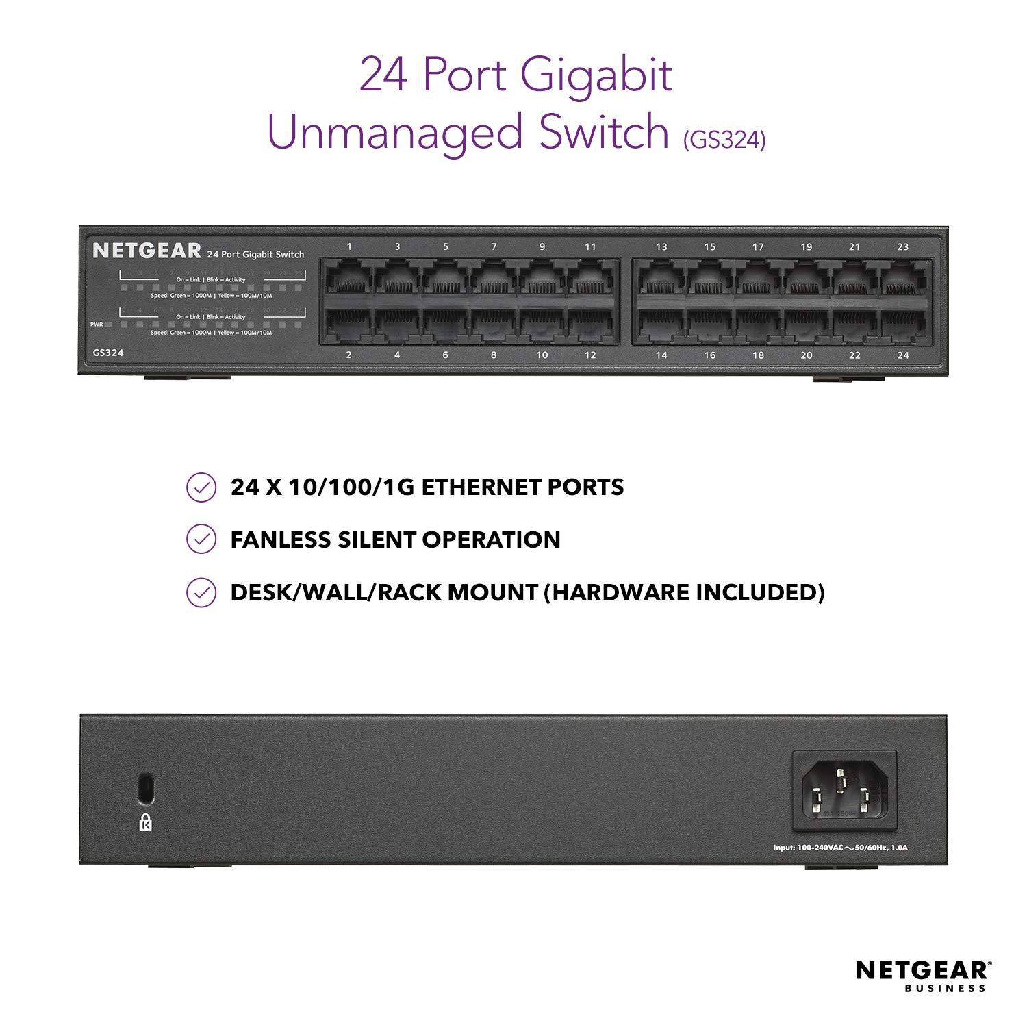 Netgear GS324-100INS Gigabit Ethernet Unmanaged Switch - Image 2