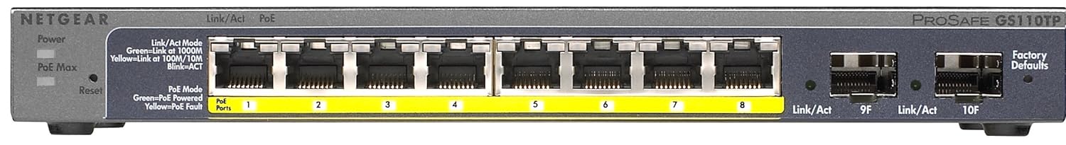Netgear GS110TP ProSafe 8-Port Gigabit PoE Smart