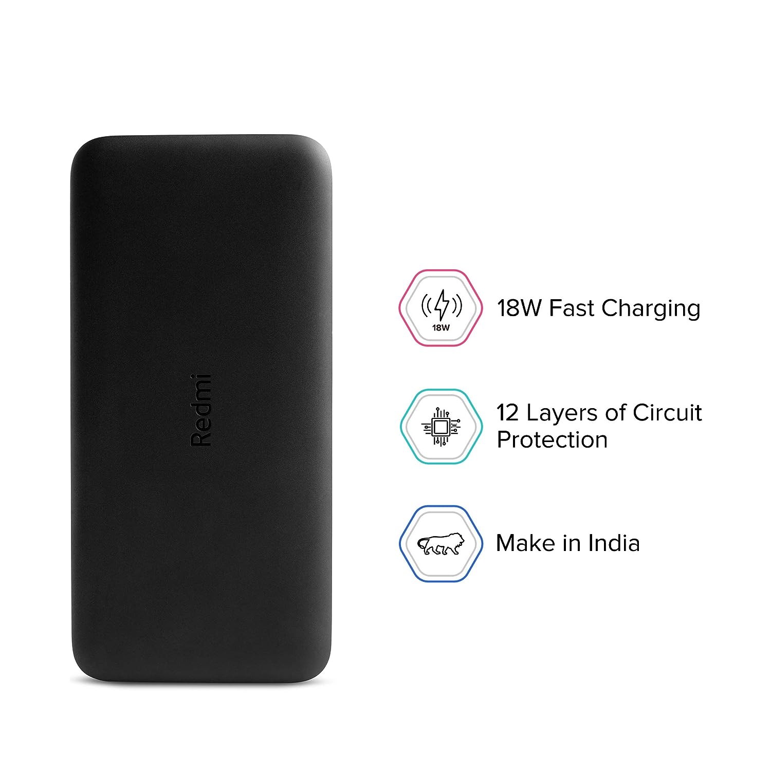 REDMI 20000 mAh Power Bank (18 W, Fast Charging) (Black, Lithium Polymer) - Image 4