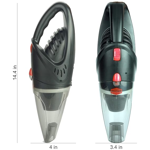 WOSCHER 2003 High Power Auto Car Vacuum Cleaner for Deep Cleaning with DC 12V, 140W Vacuum Motor & 5000 PA Powerful Suction (Black) - Image 4