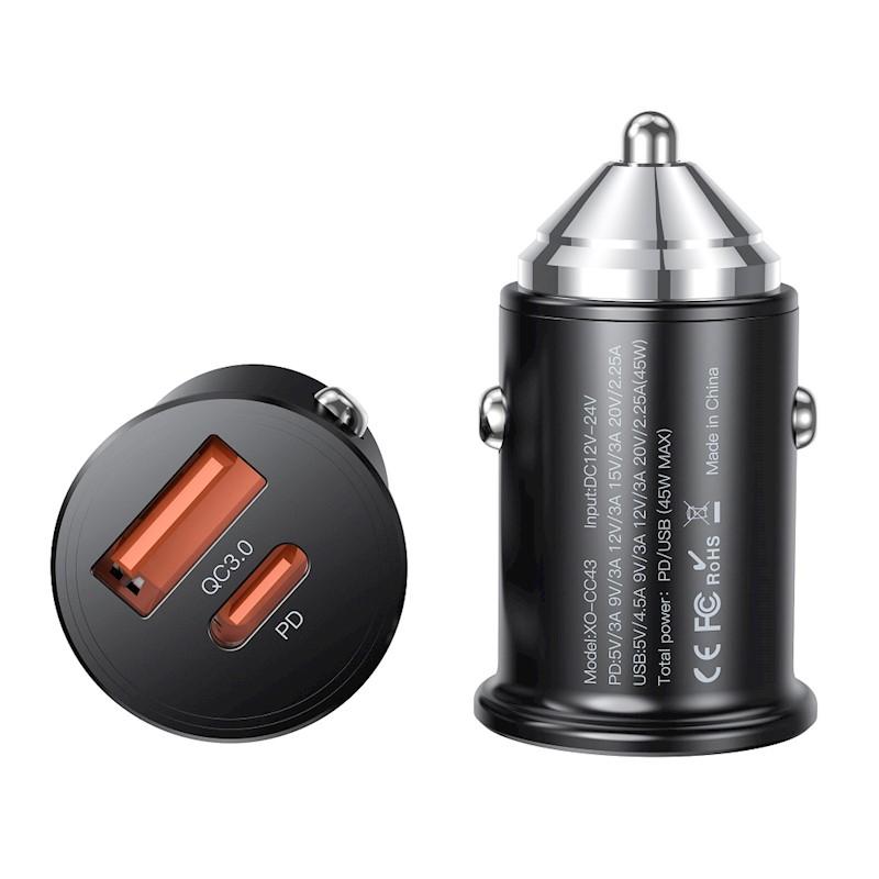 Champion 45W PD QC 3.0 Car Charger with Dual Port -Type C and USB ,Fast Charging Compatible with iPhones, Android Smartphones & Tablets (Black) - Image 2