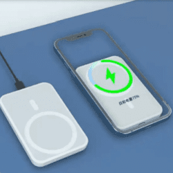 Champion 5000mAh Portable Magnetic Wireless Power bank , PD Fast Charging Pad For iPhone and android (White)