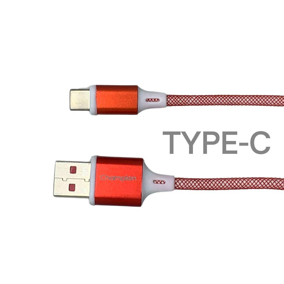 Champion 65W SuperVOOC Type-C Data Sync & Fast Charging Cable , Compatible with Samsung, Mi, Realme, Oppo, Vivo, OnePlus, Nothing Devices, Fishnet , 100cm (Red) - Image 4