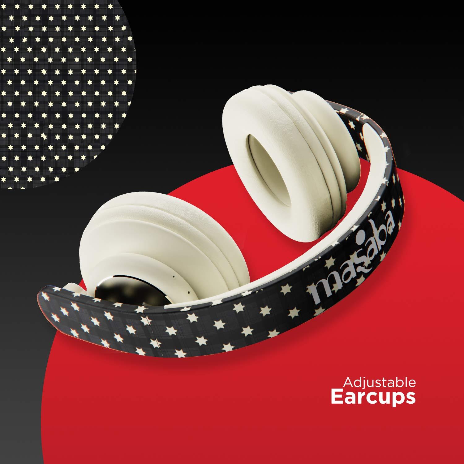 boAt Rockerz 450 Masaba Edition Bluetooth On Ear Headphones with Mic, Upto 15 Hours Playback, 40mm Drivers (Black Star ) - Image 3