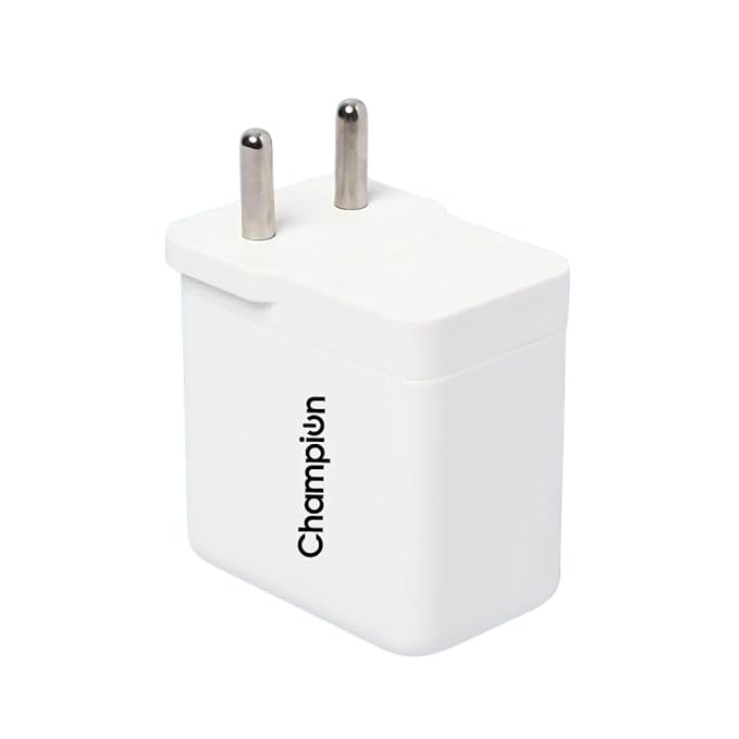 Champion 25W PD Wall Charger/Adapter with Dual Output (USB + Type C) Supports PPS/Warp/Dash/SuperVooc Charging Via USB Port & PD Charge Via Type-C for iPhone & Android Devices (White) - Image 3