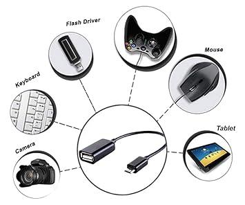 Type C Male to USB 3.0 Female OTG Data Cable For Transfer Charging and Sync Data - Black/ White - Image 3