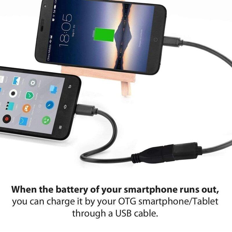Type C Male to USB 3.0 Female OTG Data Cable For Transfer Charging and Sync Data - Black/ White - Image 2
