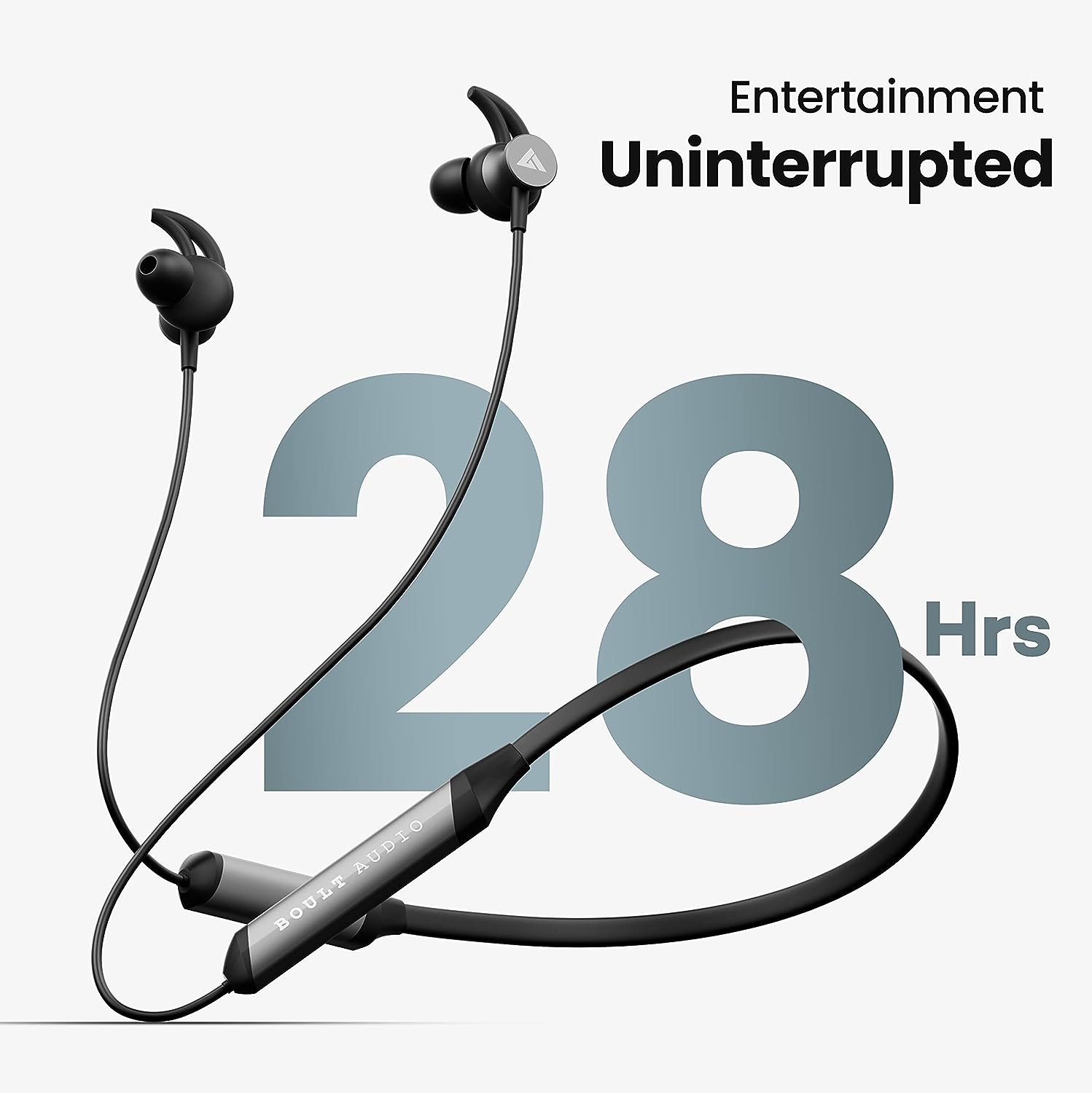 Boult Audio XCharge Wireless in Ear Bluetooth Neckband with ENC Mic, 28H Playtime, Type-C Fast Charging (Black) - Image 5