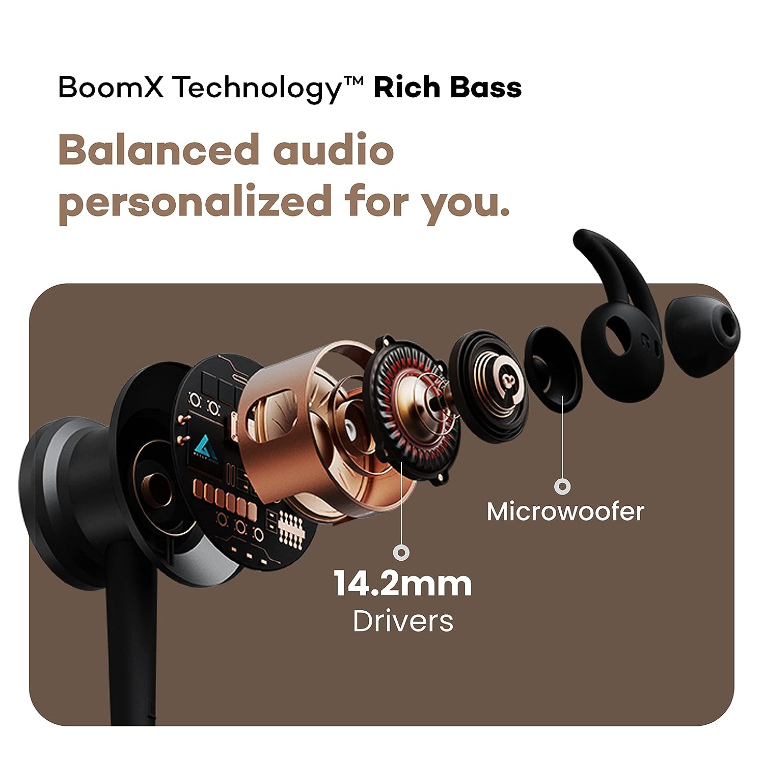 Boult Audio XCharge Wireless in Ear Bluetooth Neckband with ENC Mic, 28H Playtime, Type-C Fast Charging (Black) - Image 4