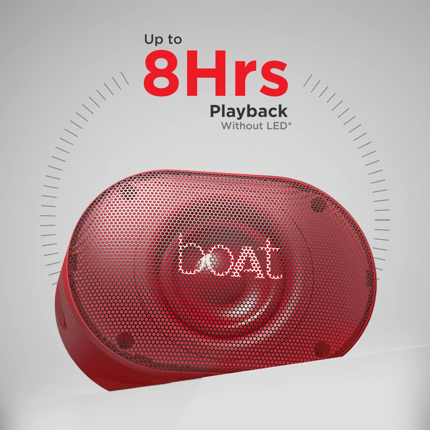 boAt Stone 250 Portable Wireless Speaker with 5W RMS Immersive Audio, RGB LEDs, Up to 8HRS Playtime, IPX7 Water Resistance, Multi-Compatibility Modes(Red) - Image 3