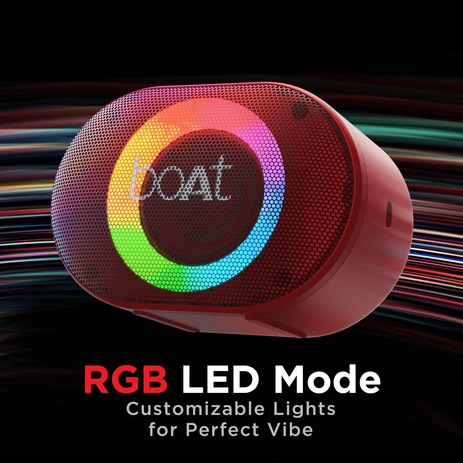 boAt Stone 250 Portable Wireless Speaker with 5W RMS Immersive Audio, RGB LEDs, Up to 8HRS Playtime, IPX7 Water Resistance, Multi-Compatibility Modes(Red) - Image 5