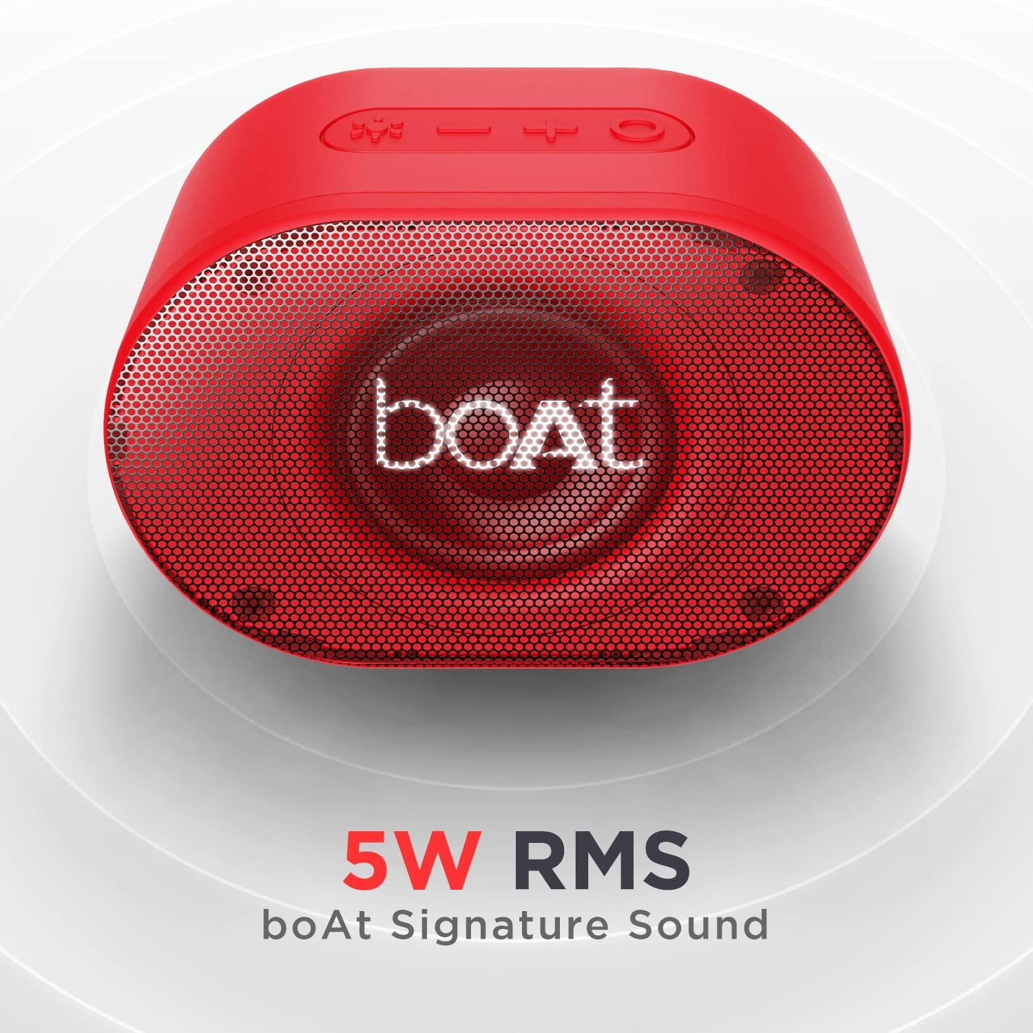 boAt Stone 250 Portable Wireless Speaker with 5W RMS Immersive Audio, RGB LEDs, Up to 8HRS Playtime, IPX7 Water Resistance, Multi-Compatibility Modes(Red) - Image 2