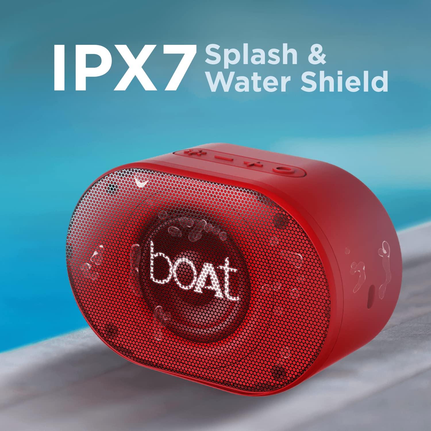 boAt Stone 250 Portable Wireless Speaker with 5W RMS Immersive Audio, RGB LEDs, Up to 8HRS Playtime, IPX7 Water Resistance, Multi-Compatibility Modes(Red) - Image 4