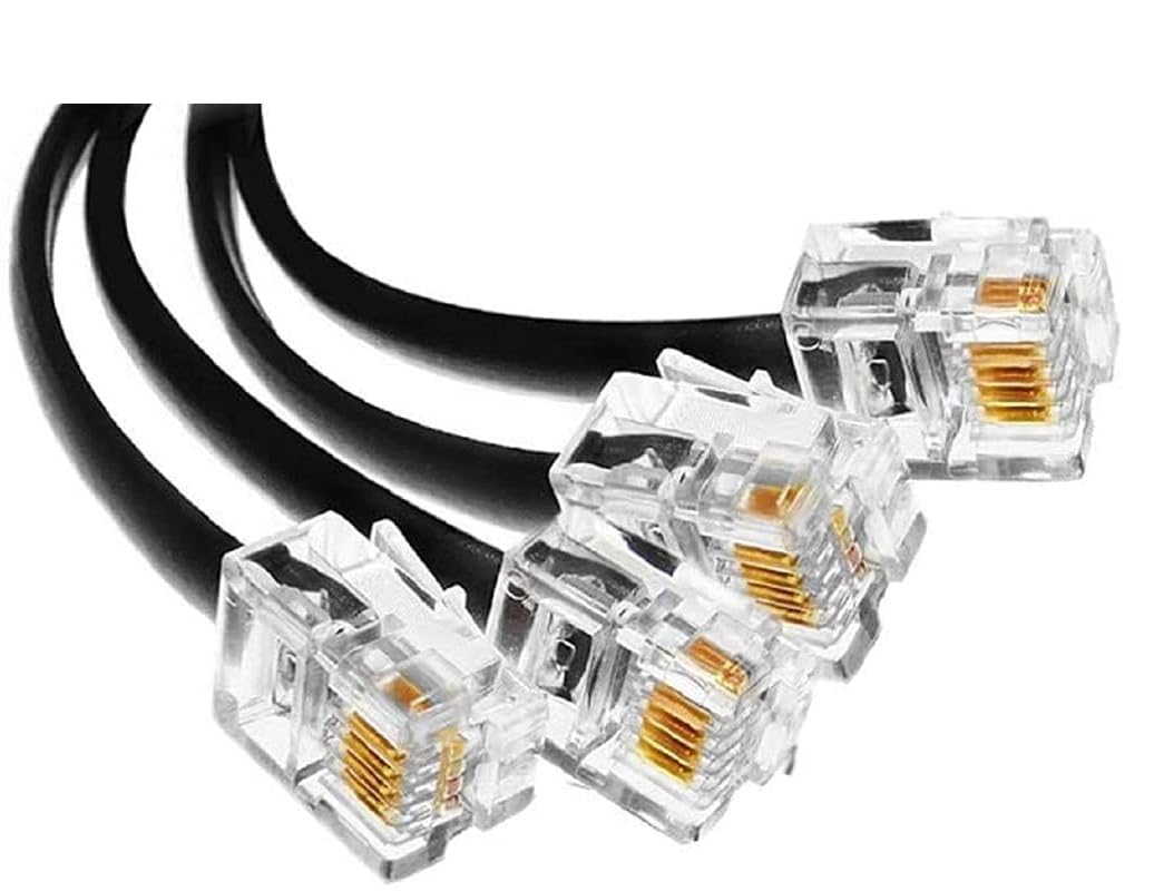 RJ11 4 Pin Telephone Plug 6P4C Modular Plug Telephone Phone Connector Crystal Head Plug Network Connector,Four-Core Cable RJ 11 Plug (Pack Of 70) - Image 2