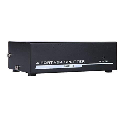 VGA Splitter 1x4 Box – 1 Input to 4 Output Monitor Screen Duplicator with Audio Support | Share One VGA Source to 4 Displays | Mirror Display for PC, Laptop, Projector, TV - Image 2