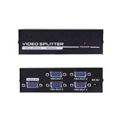 4 Port VGA Video Splitter VGA Splitter 1x4 Box – 1 Input to 4 Output Monitor Screen Duplicator with Audio Support | Share One VGA Source to 4 Displays | Mirror Display for PC, Laptop, Projector, TV