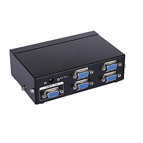 VGA Splitter 1x4 Box – 1 Input to 4 Output Monitor Screen Duplicator with Audio Support | Share One VGA Source to 4 Displays | Mirror Display for PC, Laptop, Projector, TV - Image 5