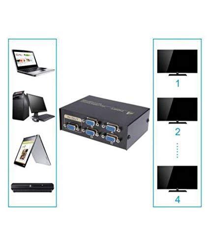 VGA Splitter 1x4 Box – 1 Input to 4 Output Monitor Screen Duplicator with Audio Support | Share One VGA Source to 4 Displays | Mirror Display for PC, Laptop, Projector, TV - Image 4