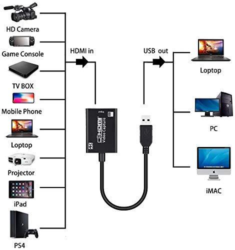HDMI 4K USB 3.0 to HDMI for Video Capture Record Box 1080P HDMI USB Capture Card Adapter for Game Record Live Stream - Image 4