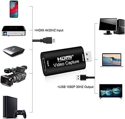 HDMI to USB 2.0 Video Capture Device - 1080P HD 30fps, Live Streaming, Gaming, Teaching, Video Conferencing (Black) - Image 4